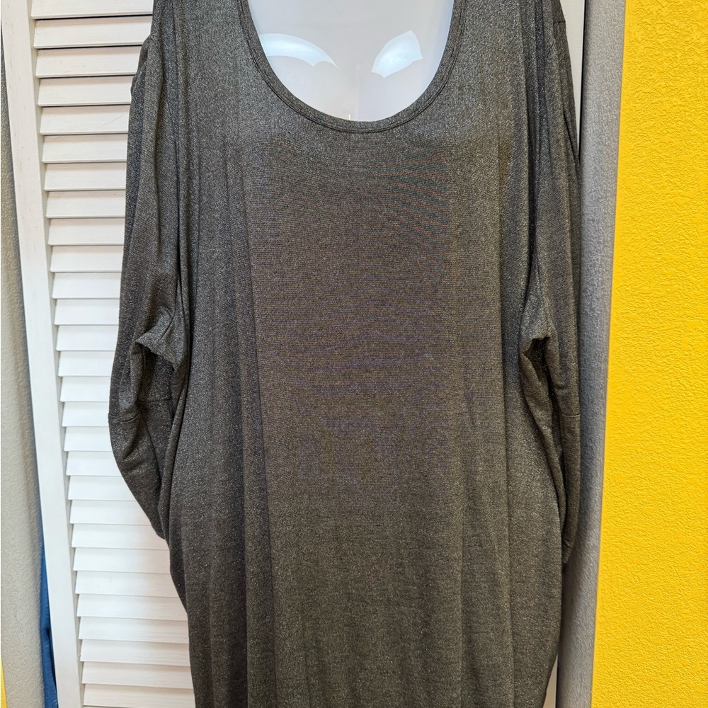Lane Bryant Silver Sparkly Tunic Top